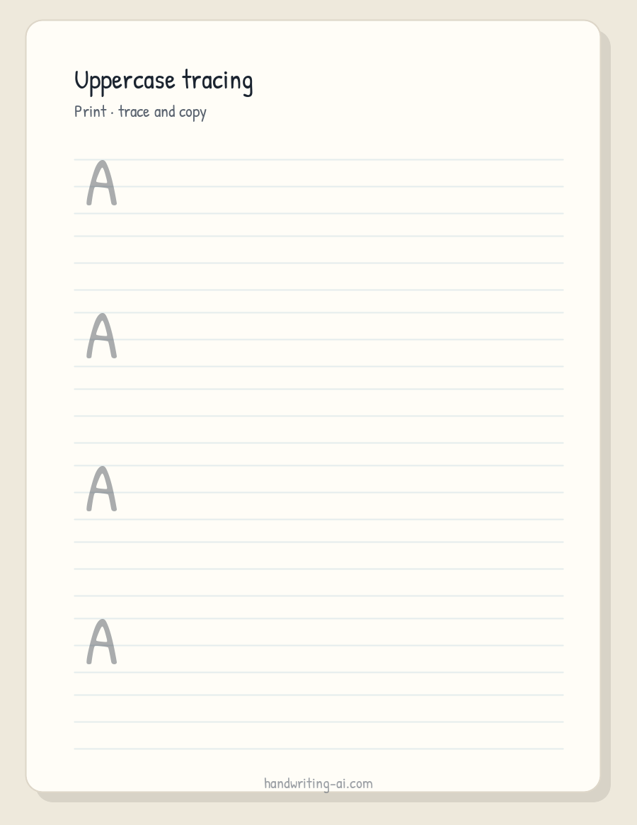 Uppercase tracing